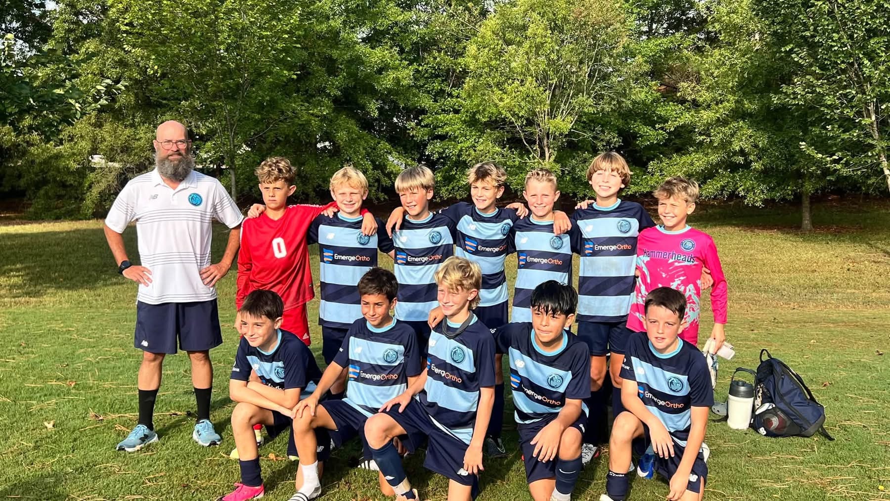 Wilmington Hammerheads U12 CDL team photo with Head Coach Chris Brewer