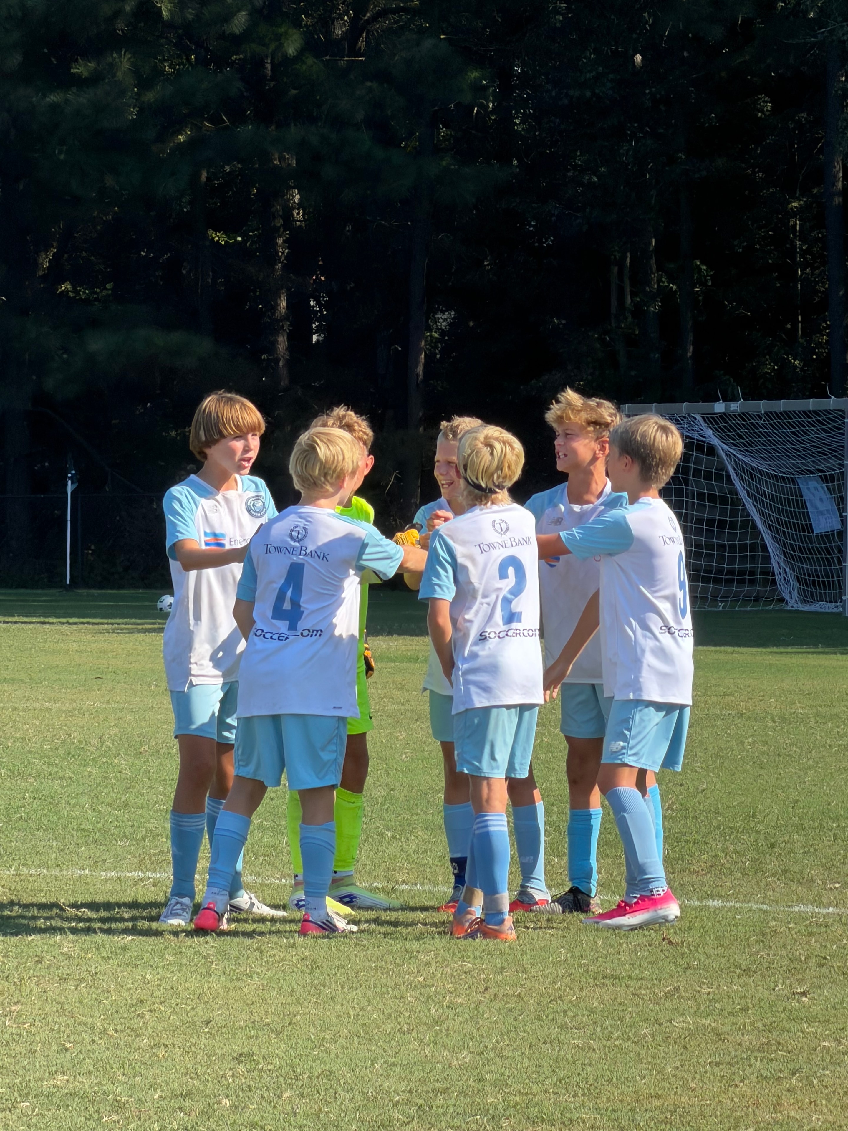 Players celebrating on the field
