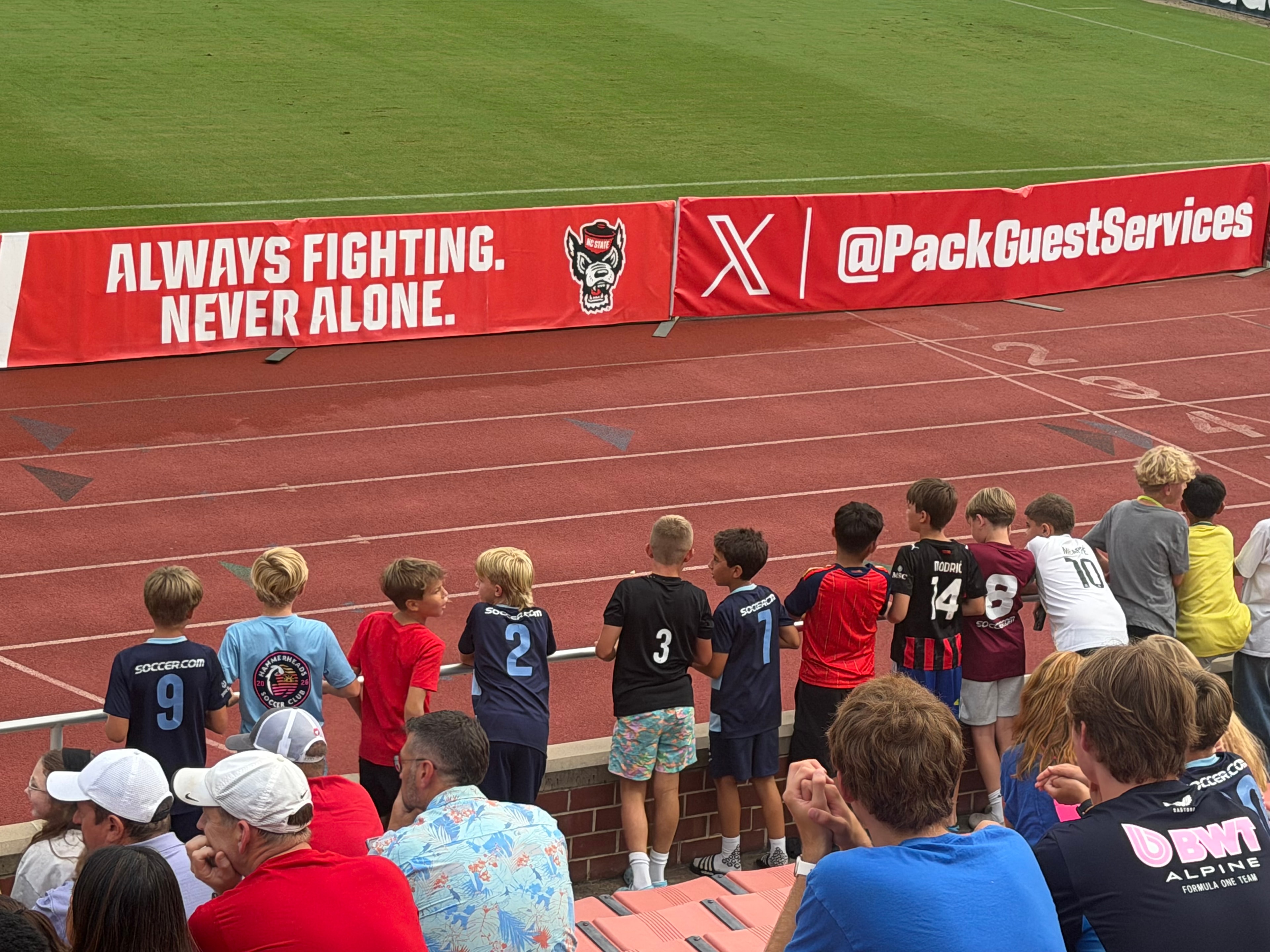 Players at stadium event